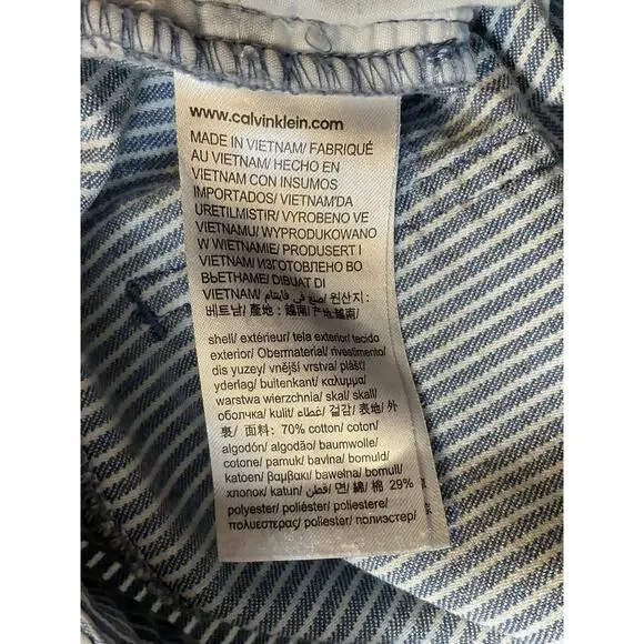 Calvin Klein Jeans Denim Shorts Sz 2 Blue White Pinstripe Mid-Rise Cotton Blend - Picture 10 of 10